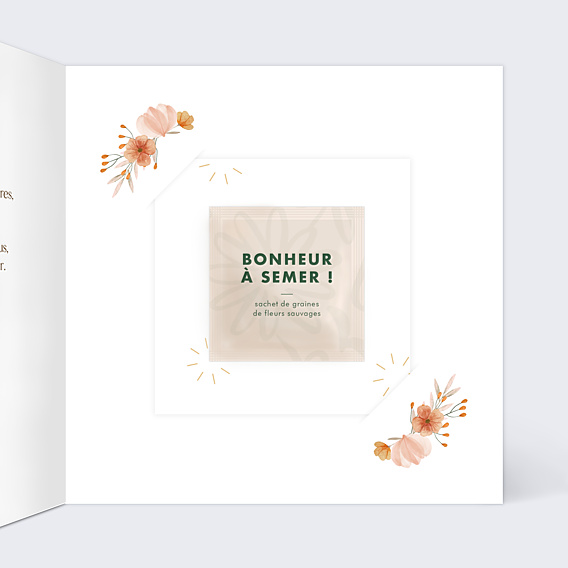 Invitation Anniversaire Adulte Flower of Fall Graines à planter