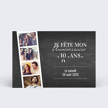 Invitation Anniversaire Adulte Photomaton Ardoise