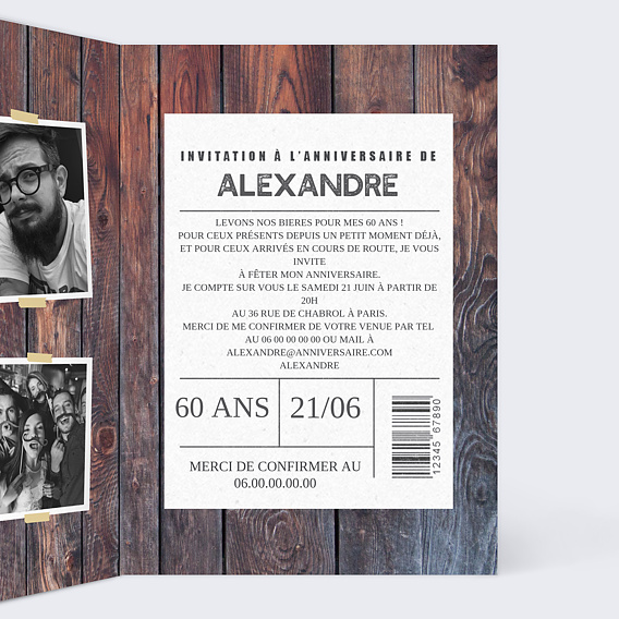 Invitation anniversaire Jolies Bulles Intérieur Droit