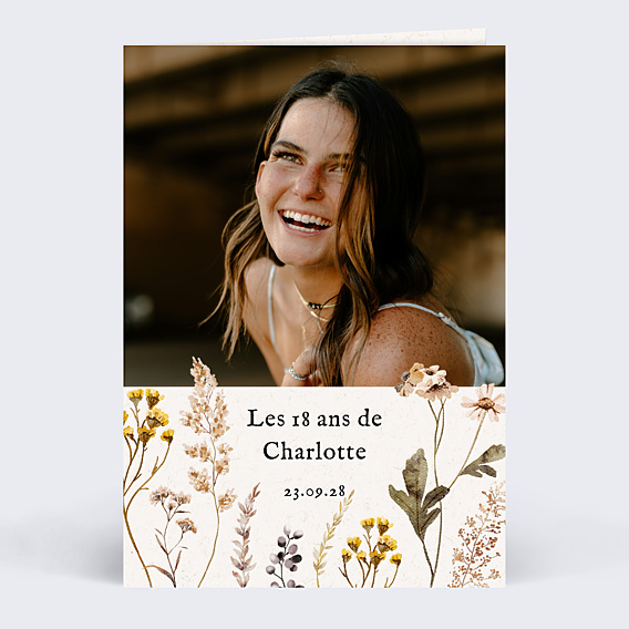 Invitation Anniversaire Adulte Bouquet sauvage