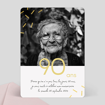 Invitation anniversaire adulte 90 ans Chic