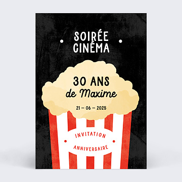 Invitation anniversaire adulte Soire Cinma