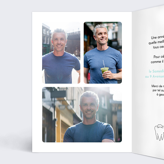 Invitation anniversaire Toutes Ses Dents Intérieur Gauche