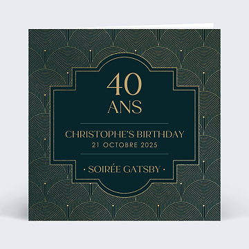 Invitation Anniversaire Adulte Gatsby