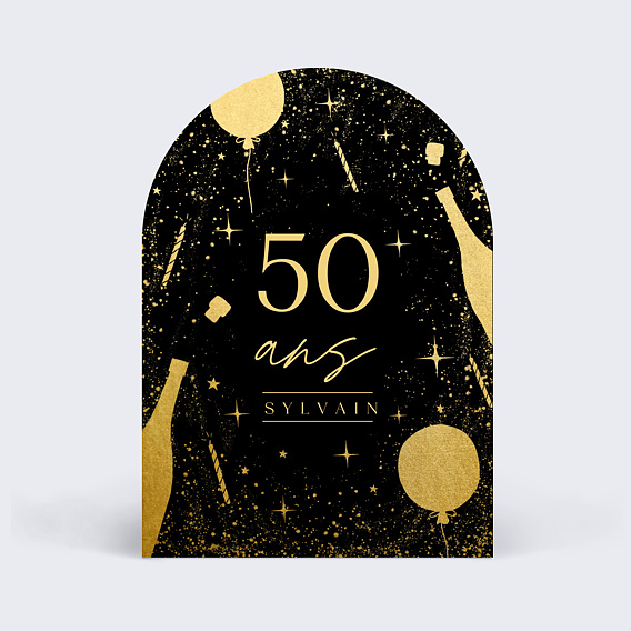 Invitation anniversaire Champagne Festif