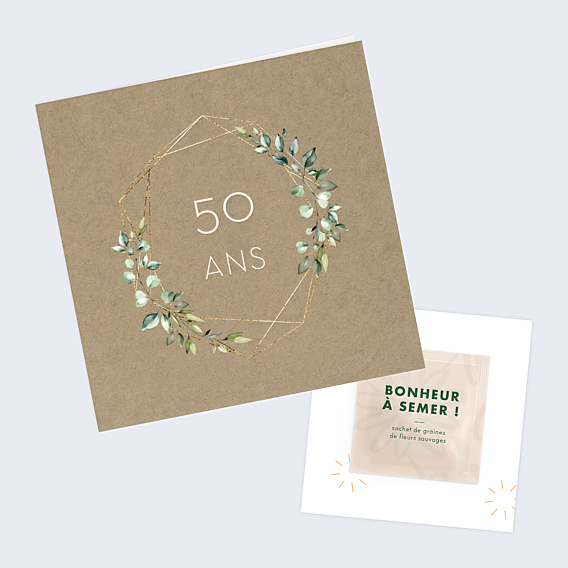 Invitation Anniversaire Adulte Eucalyptus élégant graines