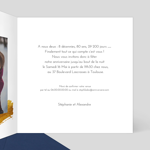 Invitation anniversaire Anniversaire Pinceau Intérieur Droit