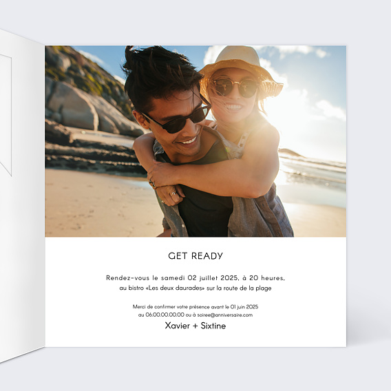 Invitation anniversaire Calligraphie Intérieur Droit