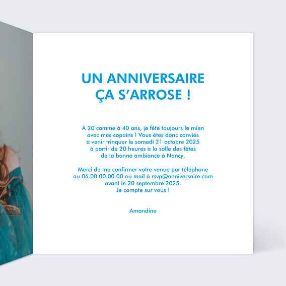 Invitation anniversaire Cassette 80's Intérieur Droit