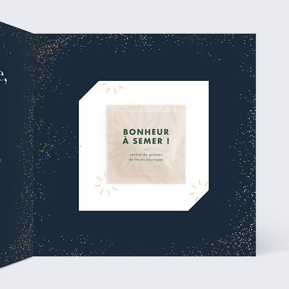 Invitation anniversaire Mémento Avec graines à planter Intérieur Droit
