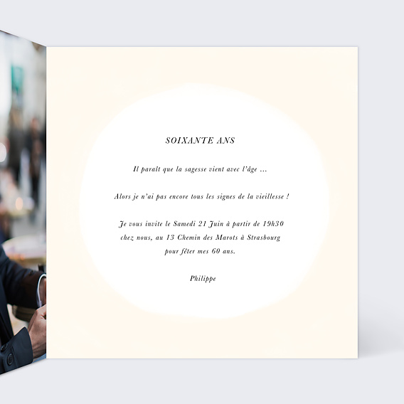 Invitation anniversaire Voiture Classique Intérieur Droit