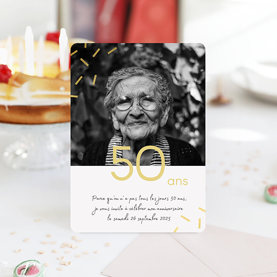 Invitation anniversaire 90 ans Chic Après 1