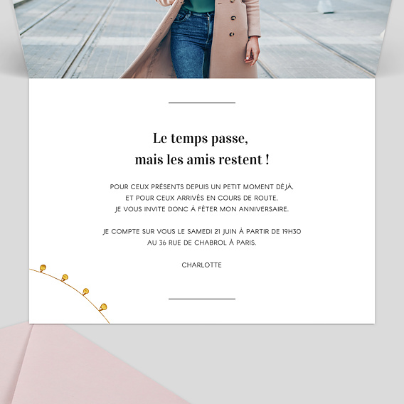 Invitation Anniversaire Adulte Elégance Graphique