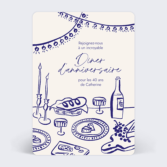 Invitation anniversaire Restaurant