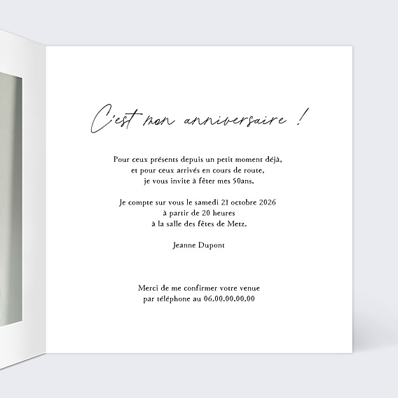 Invitation Anniversaire Adulte Jardin Sauvage