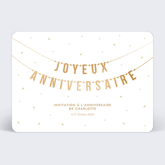 Invitation Anniversaire Adulte Guirlande