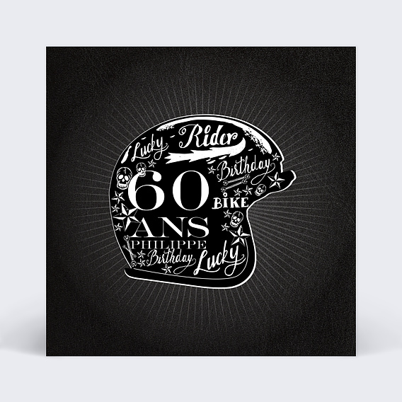 Invitation anniversaire Casque de moto