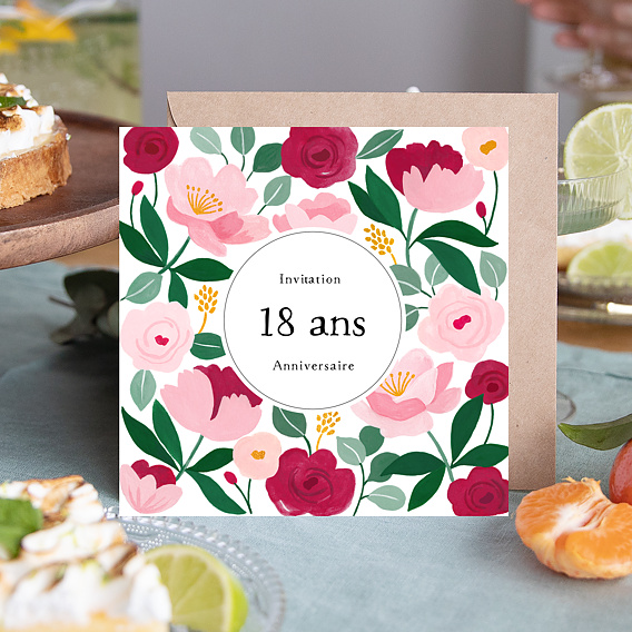 Invitation anniversaire Eclat Floral Après 1