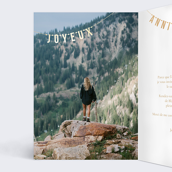 Invitation Anniversaire Adulte Guirlande Photo