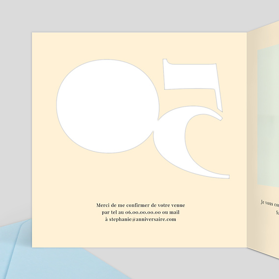 Invitation anniversaire Découpe 50 Intérieur Gauche