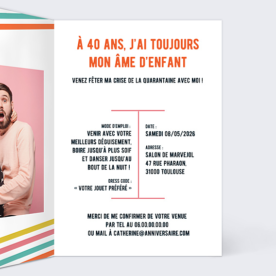 Invitation Anniversaire Adulte Marque de Fabrique