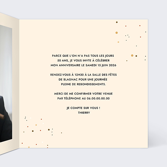 Invitation Anniversaire Adulte Chiffre Ballon 50