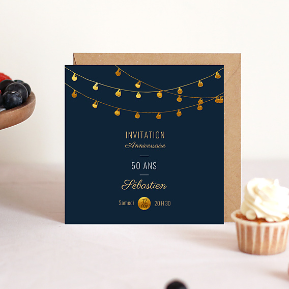 Invitation Anniversaire Adulte Guinguette simple