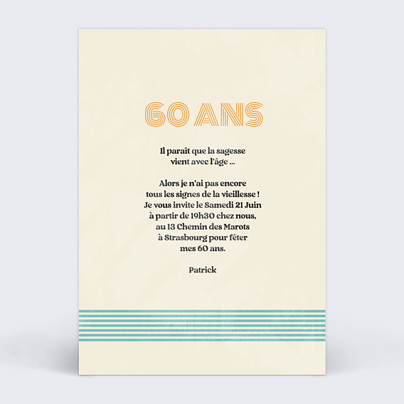 Invitation anniversaire Rétro Juke Box Verso