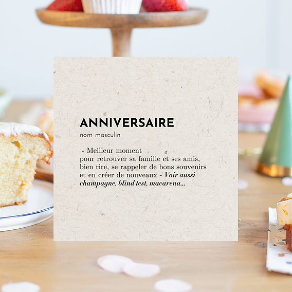 Invitation anniversaire Dictionnaire Après 1