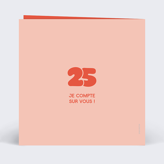 Invitation anniversaire 25 bubble Verso
