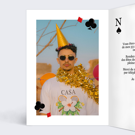 Invitation anniversaire Roi Intérieur Gauche