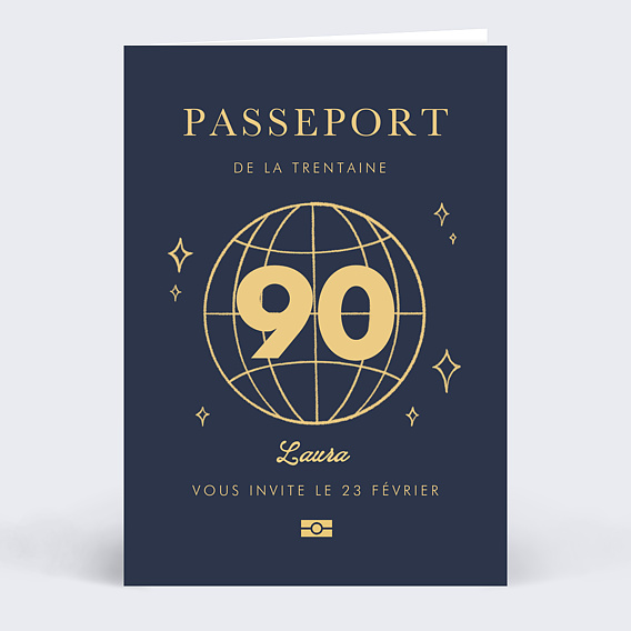 Invitation anniversaire Passeport