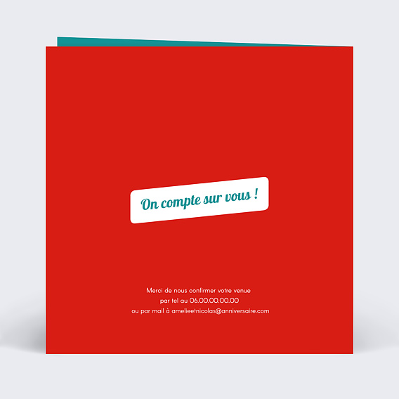 Invitation anniversaire Scènes de Ménages Verso