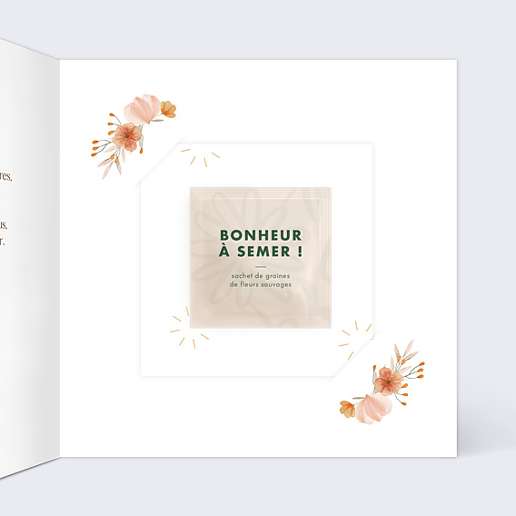 Invitation Anniversaire Adulte Flower of Fall Graines à planter