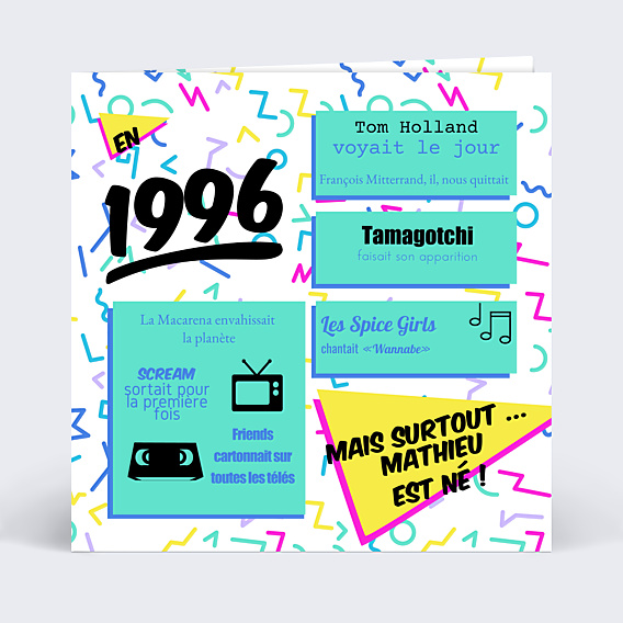 Invitation Anniversaire Adulte Années 90
