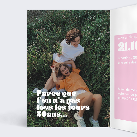 Invitation anniversaire 30 ans Original Intérieur Gauche