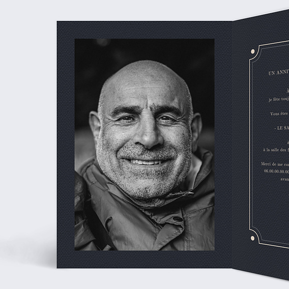 Invitation anniversaire Âge Vintage Intérieur Gauche