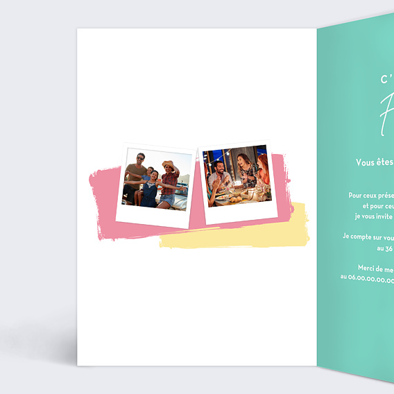 Invitation anniversaire Birthday Cake Intérieur Gauche