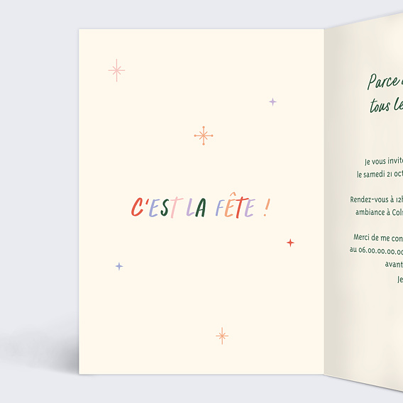 Invitation anniversaire C'était Avant Intérieur Gauche