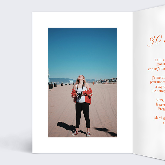 Invitation anniversaire Fête en voyage Intérieur Gauche