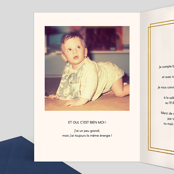 Invitation anniversaire Jeunesse Éternelle Intérieur Gauche