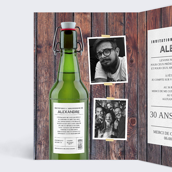 Invitation anniversaire Jolies Bulles Intérieur Gauche