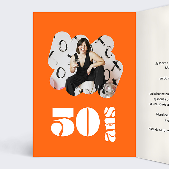 Invitation anniversaire Let’s Party Intérieur Gauche