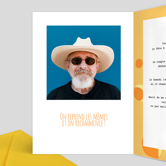 Invitation anniversaire Say Cheeese Intérieur Gauche