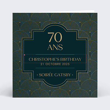 Invitation Anniversaire Adulte Gatsby