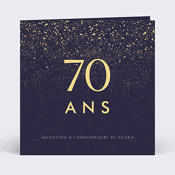 Carte d'invitation anniversaire Explosion de paillettes - Invitations d' anniversaire 70 personnalisées