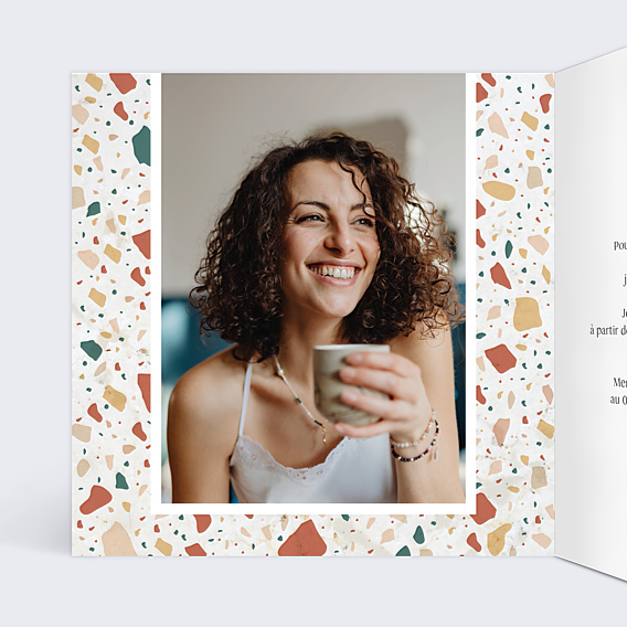 Invitation Anniversaire Adulte Terrazzo