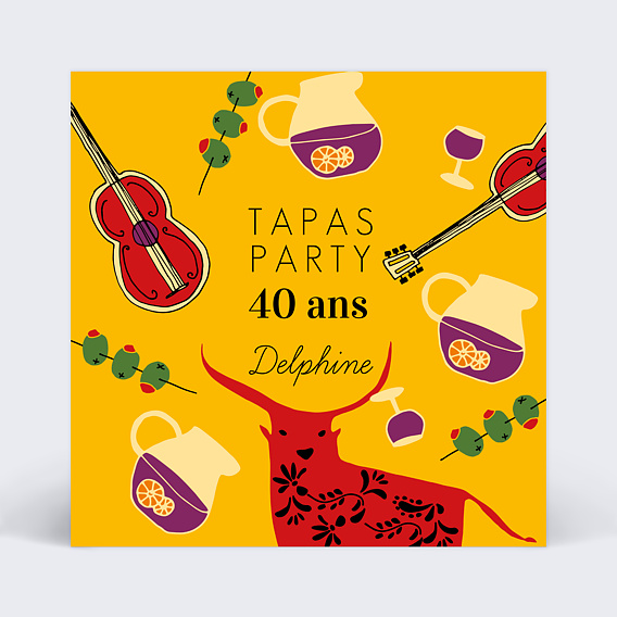 Invitation anniversaire Tapas Party