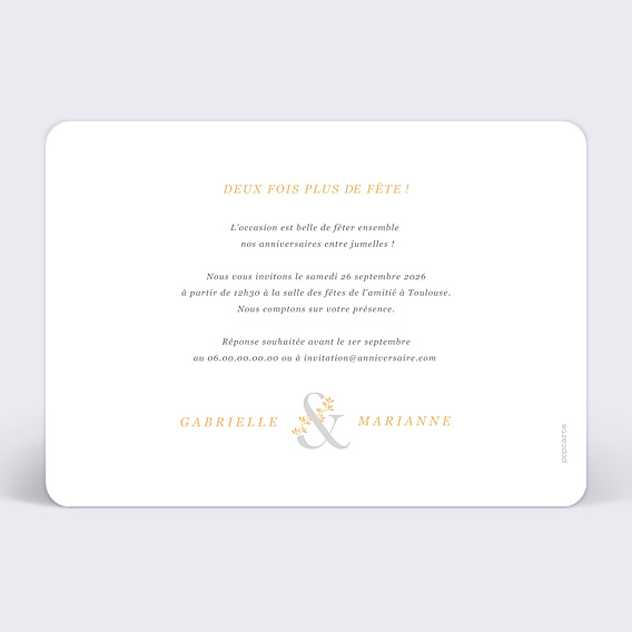 Invitation Anniversaire Adulte Anniversaire Double