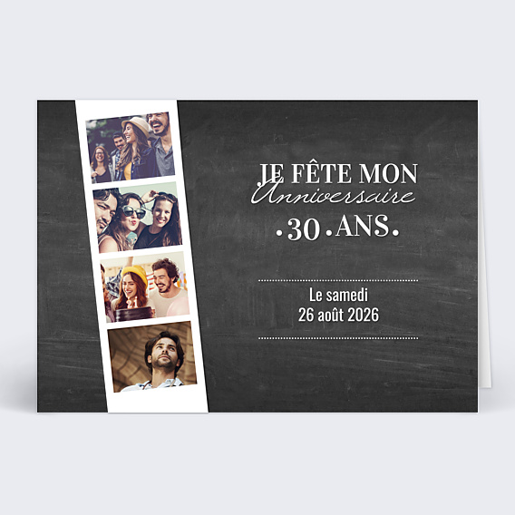 Invitation Anniversaire Adulte Photomaton Ardoise